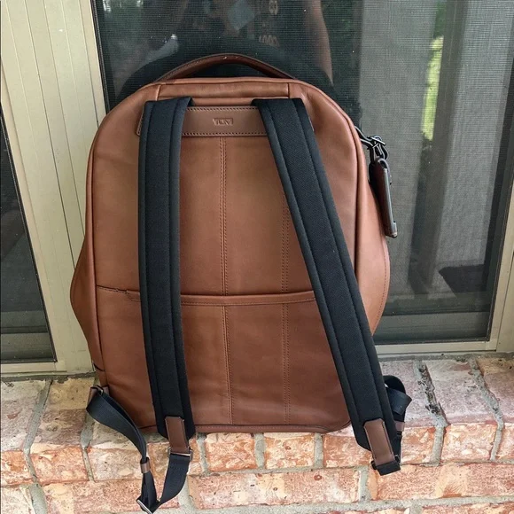 Tumi Chestnut Brown Leather Backpack for Men - Picture 9 of 12